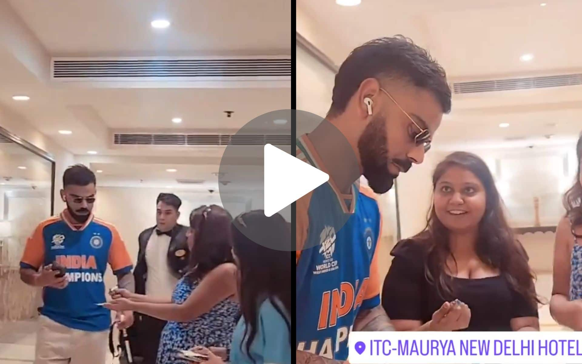 [Watch] Virat Kohli Makes Beautiful Fangirls' Day By Giving Them Autographs In Delhi Hotel